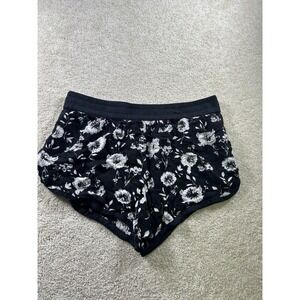 Derek Heart Black and White Floral High Waist Shorts